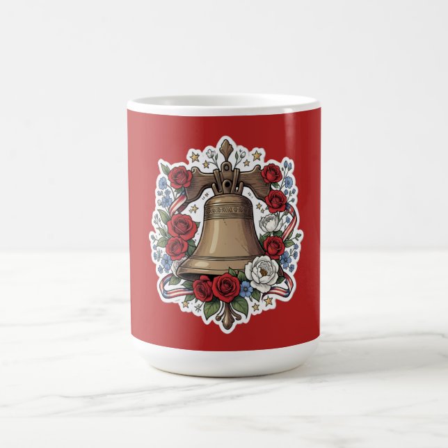 Liberty Bell Floral Freedom Coffee Mug (Center)