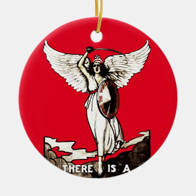 Liberty Bond World War I Poster 1918 Ceramic Tree Decoration (Front)