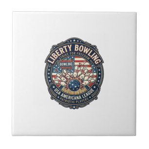 Liberty Bowling Patriotic Patriotic Bowling Vintag Tile