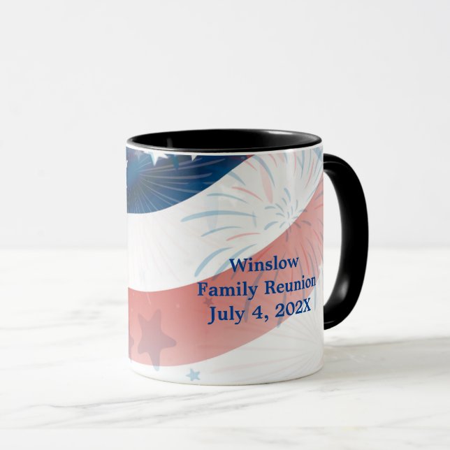 Liberty Brew: Personalised July 4th Event Mug (Front Right)