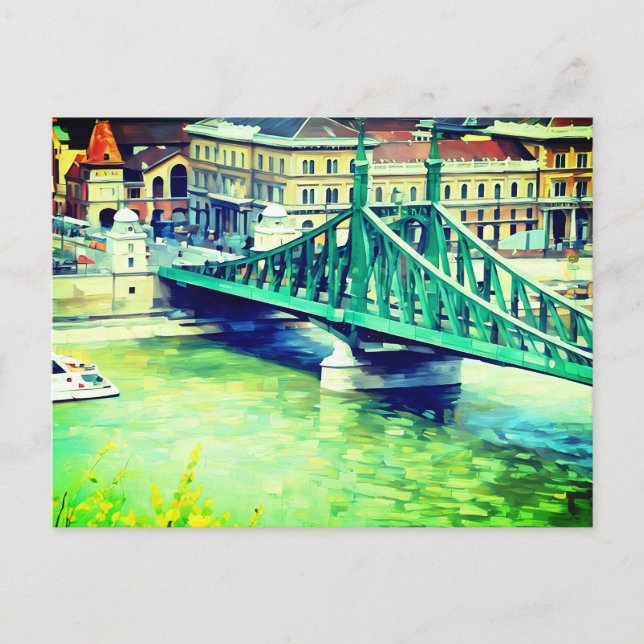  Liberty bridge -Budapest - painting  Postcard (Front)