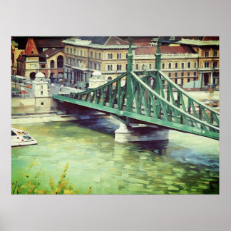  Liberty bridge -Budapest - painting  Poster