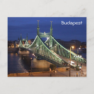 Liberty Bridge by night - Budapest Postcard