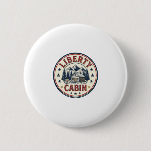 Liberty Cabin Patriotic Patriotic Mountain Cabin V 6 Cm Round Badge