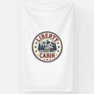 Liberty Cabin Patriotic Patriotic Mountain Cabin V Banner