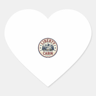 Liberty Cabin Patriotic Patriotic Mountain Cabin V Heart Sticker