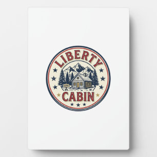 Liberty Cabin Patriotic Patriotic Mountain Cabin V Plaque