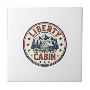 Liberty Cabin Patriotic Patriotic Mountain Cabin V Tile