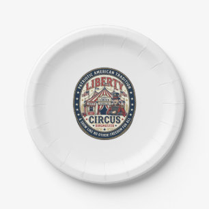 Liberty Circus Patriotic Patriotic Circus Ringmast Paper Plate