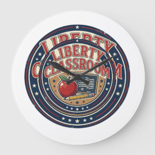 Liberty Classroom Patriotic Patriotic Teacher Clas Large Clock