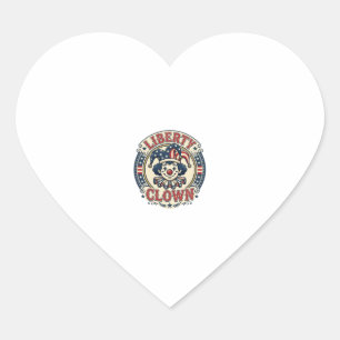 Liberty Clown Patriotic Patriotic Clowncore Cute V Heart Sticker
