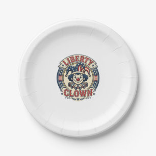 Liberty Clown Patriotic Patriotic Clowncore Cute V Paper Plate