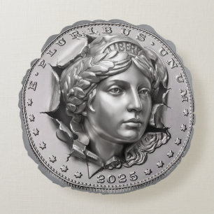 Liberty Coin  Round Cushion