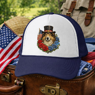 Liberty Collie Illustration Trucker Hat