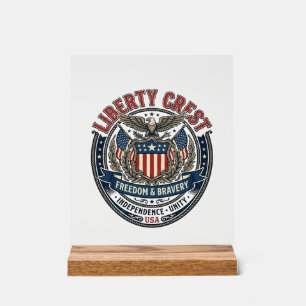 Liberty Crest Patriotic Patriotic Heraldry Coat Of Acrylic Sign