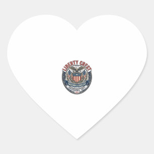 Liberty Crest Patriotic Patriotic Heraldry Coat Of Heart Sticker