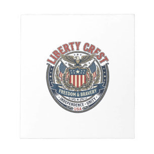 Liberty Crest Patriotic Patriotic Heraldry Coat Of Notepad
