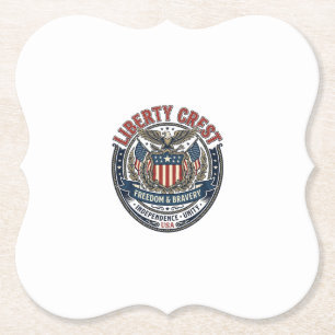 Liberty Crest Patriotic Patriotic Heraldry Coat Of Paper Coaster
