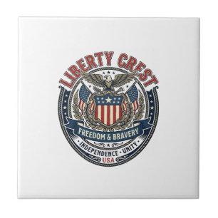 Liberty Crest Patriotic Patriotic Heraldry Coat Of Tile