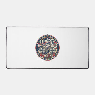 Liberty Cycling Patriotic Patriotic Cycling Vintag Desk Mat