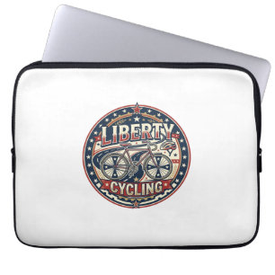 Liberty Cycling Patriotic Patriotic Cycling Vintag Laptop Sleeve