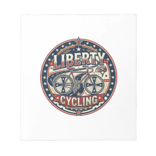 Liberty Cycling Patriotic Patriotic Cycling Vintag Notepad