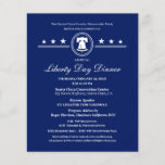 Liberty Day Dinner Political Fundraiser Invitation<br><div class="desc">Classic stars and stripes border in patriotic red and white with centred image of the Liberty Bell, which you can replace with your own logo. All text and design elements can edited for colour, size, style and layout using the advanced design tool. Plenty of room for all the details for...</div>