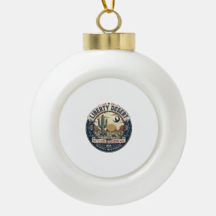 Liberty Desert Patriotic Patriotic Desert Cactus U Ceramic Ball Christmas Ornament