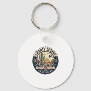 Liberty Desert Patriotic Patriotic Desert Cactus U Key Ring