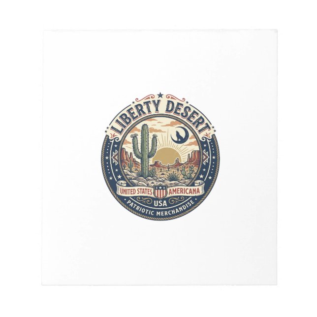 Liberty Desert Patriotic Patriotic Desert Cactus U Notepad (Front)