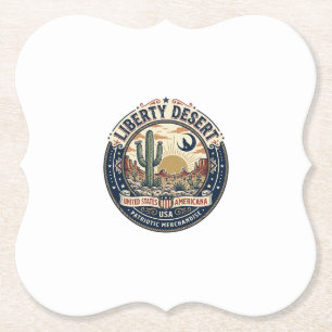 Liberty Desert Patriotic Patriotic Desert Cactus U Paper Coaster
