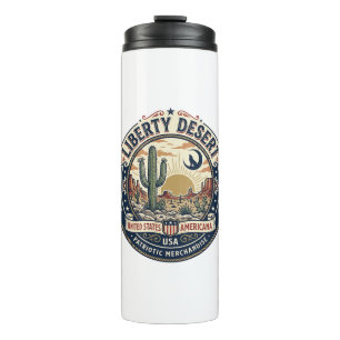 Liberty Desert Patriotic Patriotic Desert Cactus U Thermal Tumbler