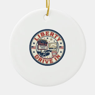 Liberty Drive In Patriotic Patriotic Drive In Thea Ceramic Tree Decoration