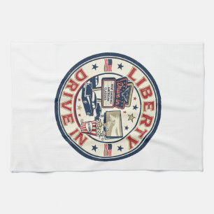 Liberty Drive In Patriotic Patriotic Drive In Thea Tea Towel