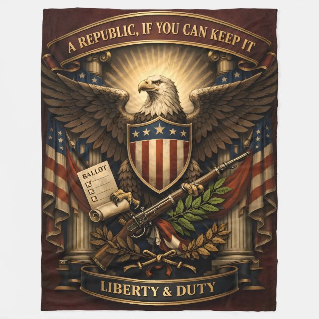 Liberty & Duty  Fleece Blanket (Front)