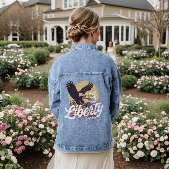 Liberty Eagle Flight Denim Jacket (Wedding Back)