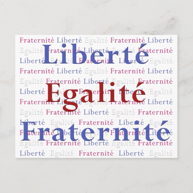 Liberty Equality Fraternity 14 Juillet Postcards (Front)