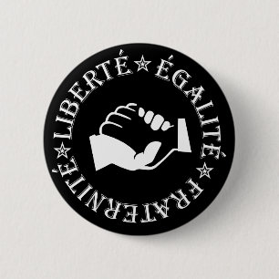 Liberty, equality, fraternity 6 cm round badge