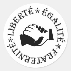 Liberty, equality, fraternity classic round sticker