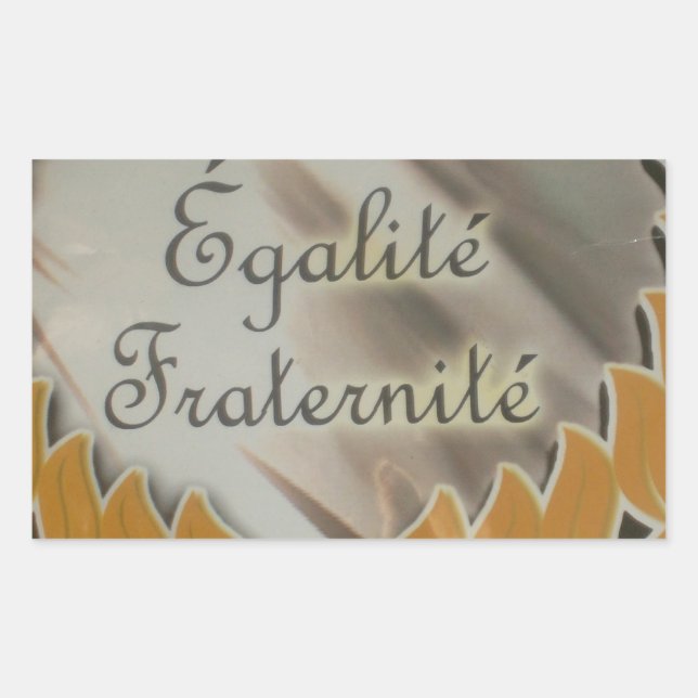 Liberty, Equality, Fraternity: Flourishing Future Rectangular Sticker (Front)