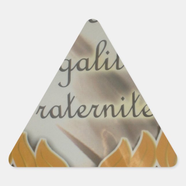 Liberty, Equality, Fraternity: Flourishing Future Triangle Sticker (Front)