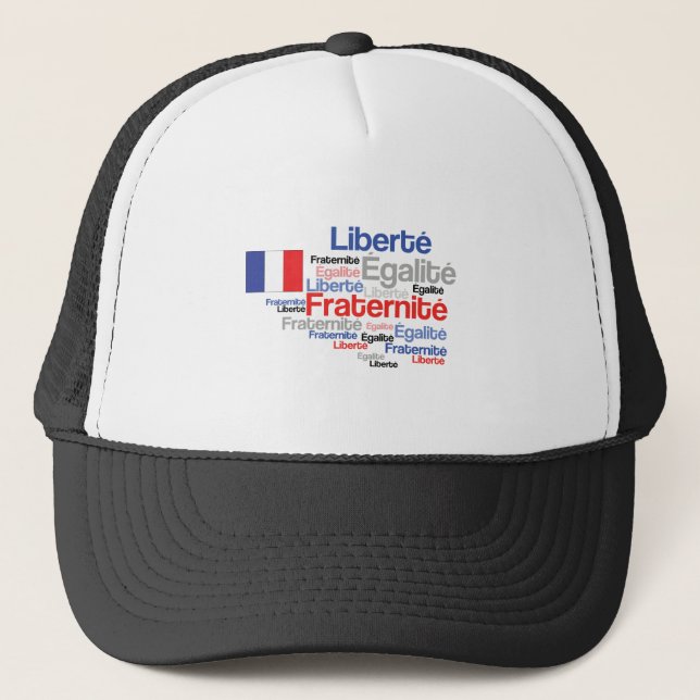 Liberty Equality Fraternity French Bastille Day Trucker Hat (Front)