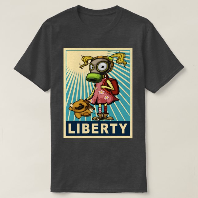 Liberty Fight Pollution Rise Against Pollution Pol T-Shirt (Design Front)