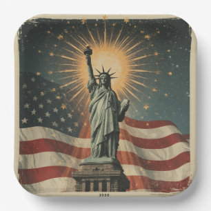 Liberty & Fireworks Glory Paper Plate