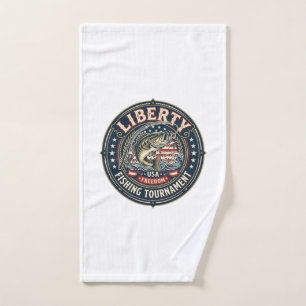 Liberty Fishing Tournament Patriotic Patriotic Fis Hand Towel