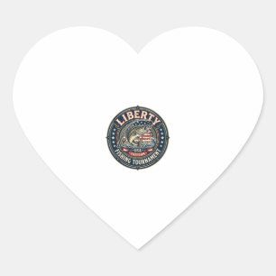 Liberty Fishing Tournament Patriotic Patriotic Fis Heart Sticker