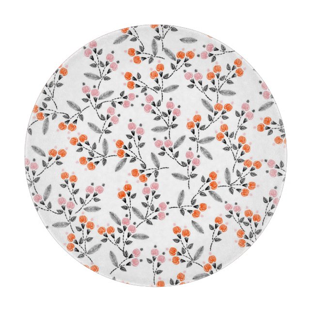 Liberty Florals: Hand-Stitched Embroidery Cutting Board (Front)
