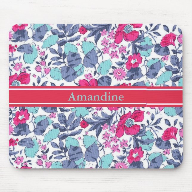 Liberty flower personnalisable first name mouse pad (Front)