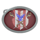 Liberty For All Patriotic Flag & Sword Belt Buckle