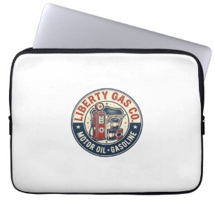 Liberty Gas Co Patriotic Patriotic Gas Station Mot Laptop Sleeve